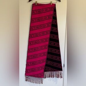 Victoria's Secret Hot Pink and Black Logo Scarf